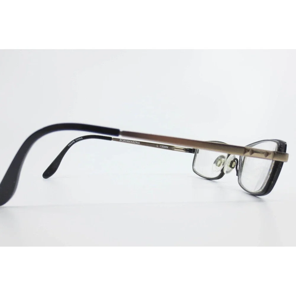 BCBGMAXAZRIA Brigitte Black Gold Rectangular Eyeglasses Frames 49-17-135 38447